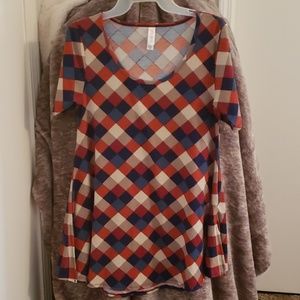 Lularoe Perfect Tee size XXS checkered pattern